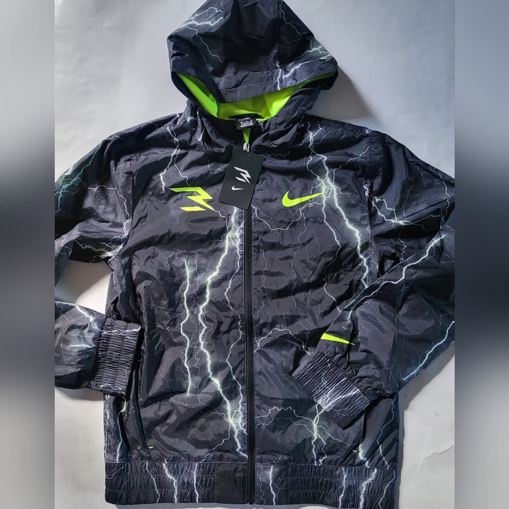 Nike full zip hooded jacket Boys Size M L XL Black 3Brand